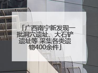 广西南宁新发现一批洞穴遗址、大石铲遗址等 采集各类遗物400余件
